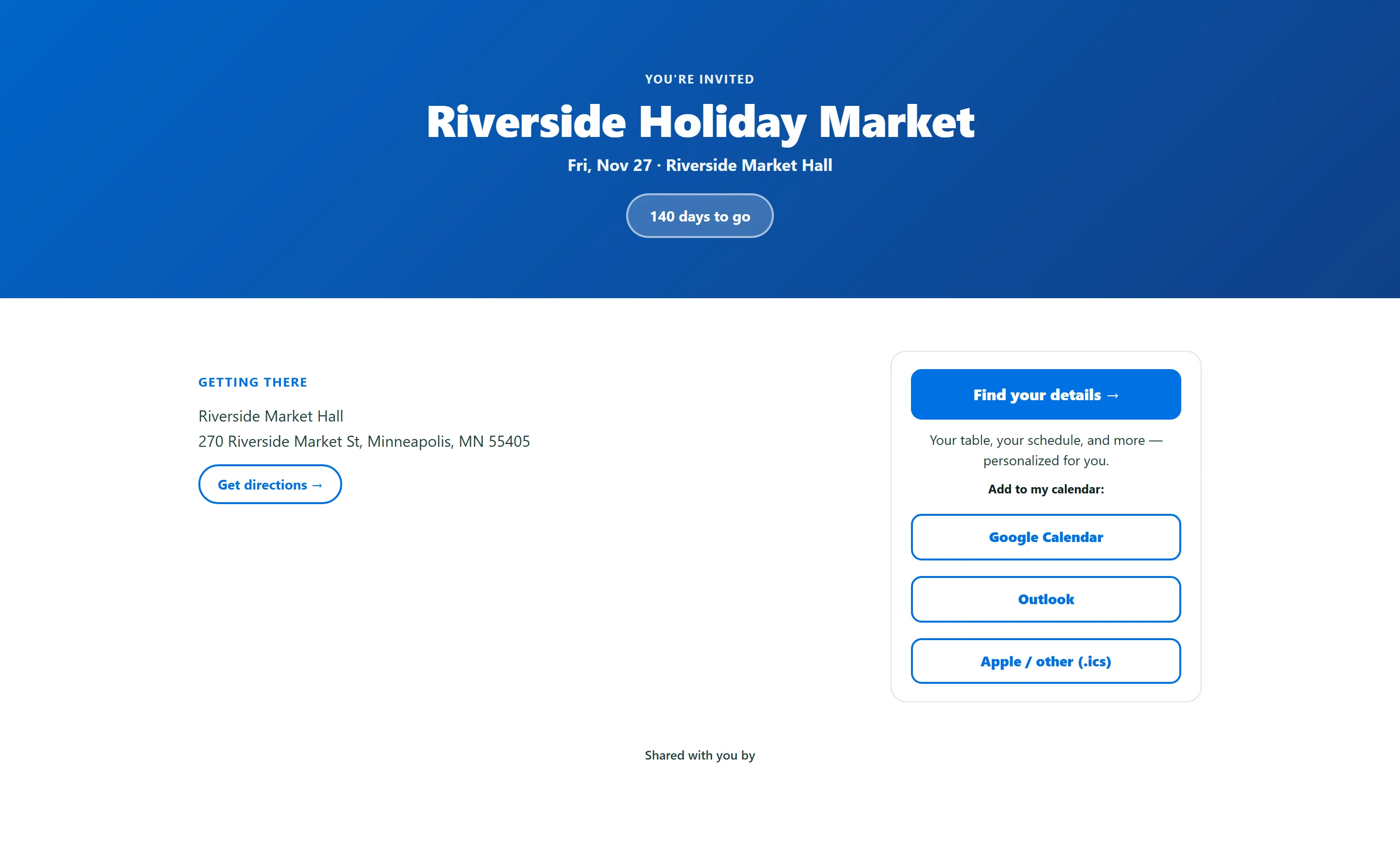 Public market page for the fair